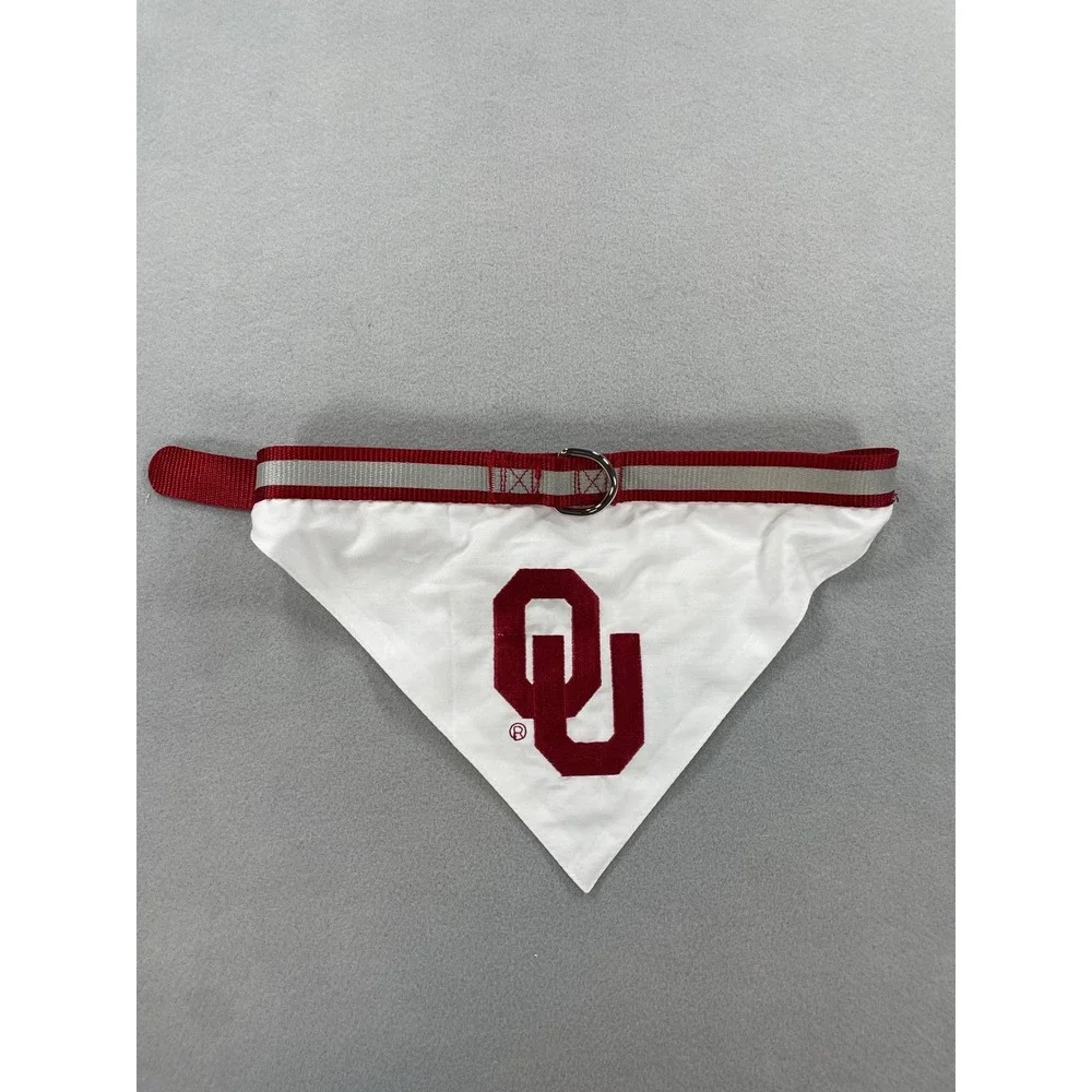 Pets First Oklahoma Sooners Dog Bandana Collar Reflective OU NCAA Crimson White